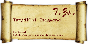 Tarjáni Zsigmond névjegykártya