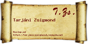 Tarjáni Zsigmond névjegykártya
