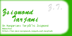 zsigmond tarjani business card